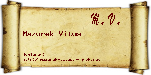 Mazurek Vitus névjegykártya